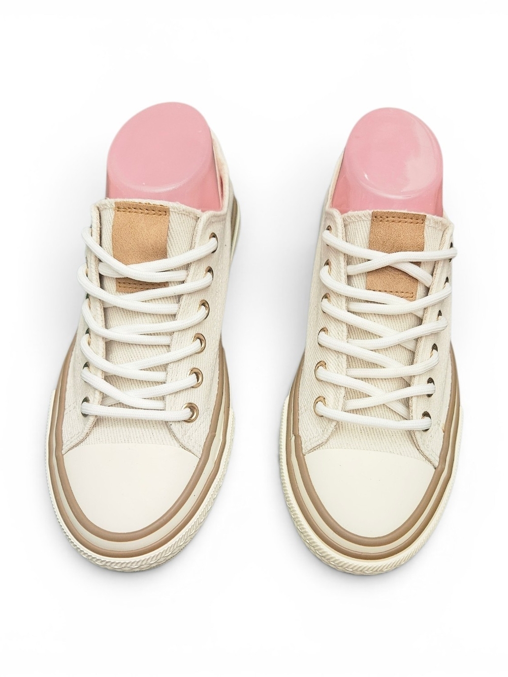 Very G Cream Canvas Platform Sneakers Size 6.5 Brand New In Box